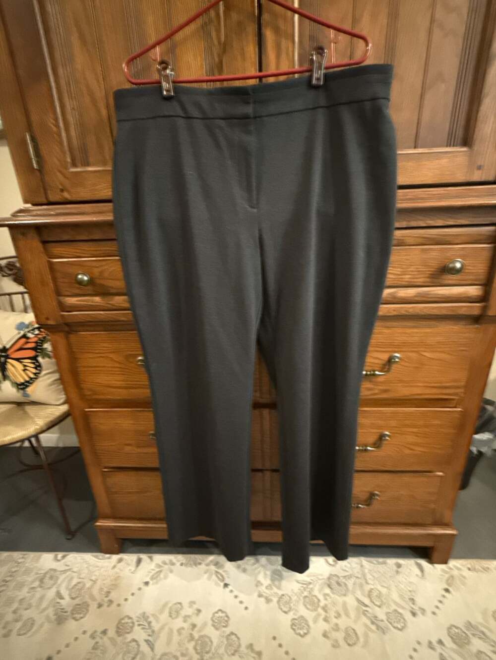 Chico's Ponte Wide Leg Trouser Size 3 Regular Charcoal Heather NWT